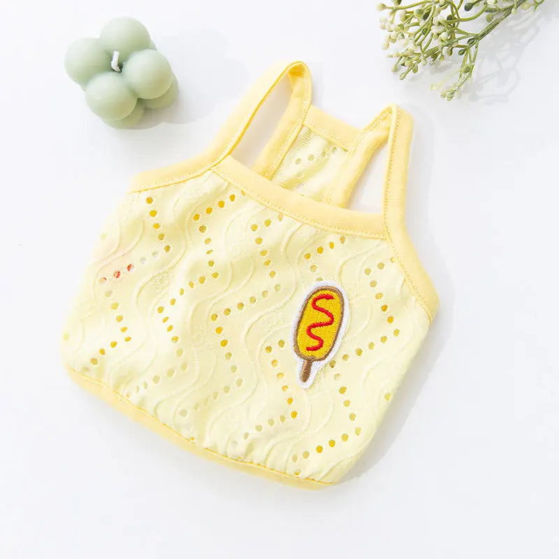 Solid Summer Dog Clothes Cotton Dog Vest Chihuahua Bichon Frise Yorkie Thin Puppy Breathable Dog Clothing Pet Vest Dog Costumes