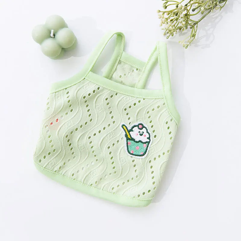 Solid Summer Dog Clothes Cotton Dog Vest Chihuahua Bichon Frise Yorkie Thin Puppy Breathable Dog Clothing Pet Vest Dog Costumes