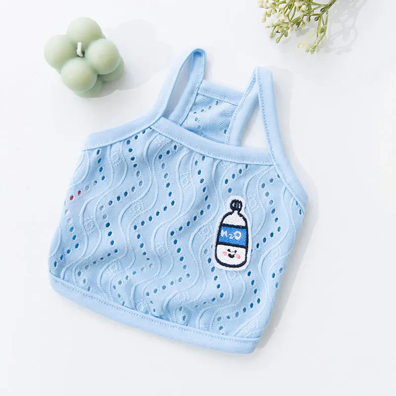 Solid Summer Dog Clothes Cotton Dog Vest Chihuahua Bichon Frise Yorkie Thin Puppy Breathable Dog Clothing Pet Vest Dog Costumes