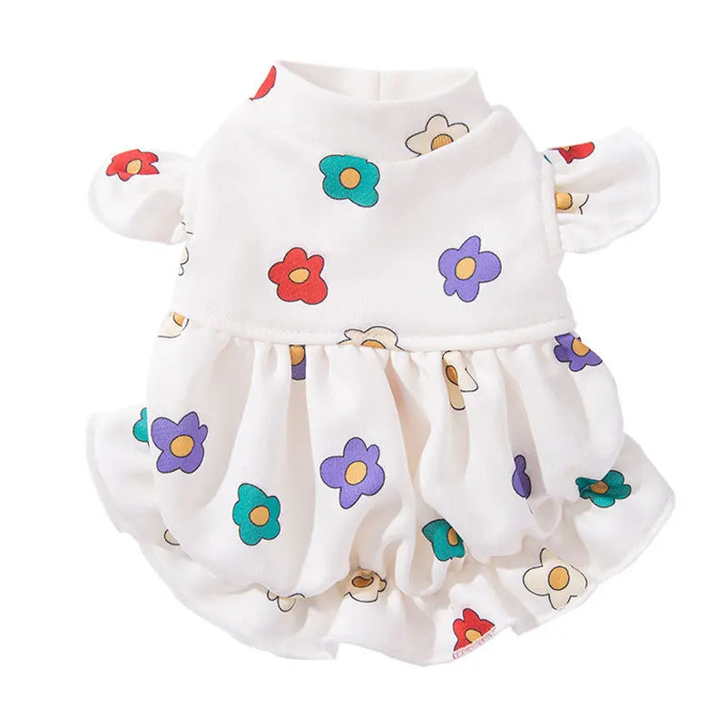 Luxury Dog Clothes Dog Sunflower Dress Summer Dog Costumes Pet Bow Lace Dog Skirt Chihuahua Bichon Kitten Apparel Puppy Clothing